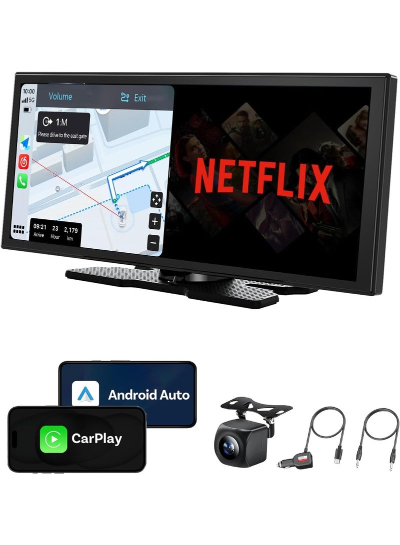 OTTOCAST 11.4” Wireless Portable CarPlay & Android Auto Screen with Rear Camera – 1920x720 HD 60FPS Touch Display, Dual Bluetooth, GPS Navigation, Voice Control, OTA Update, Split Screen - Image 1